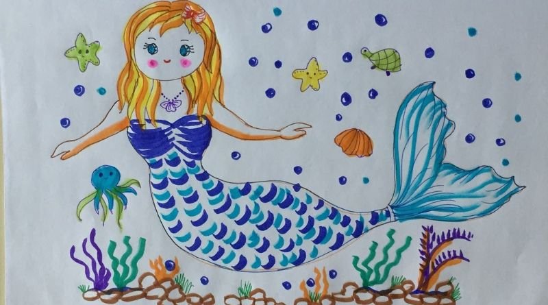 Drawing: mi3eryqlt6g= Mermaid: A Creative Exploration of Mermaids in Art